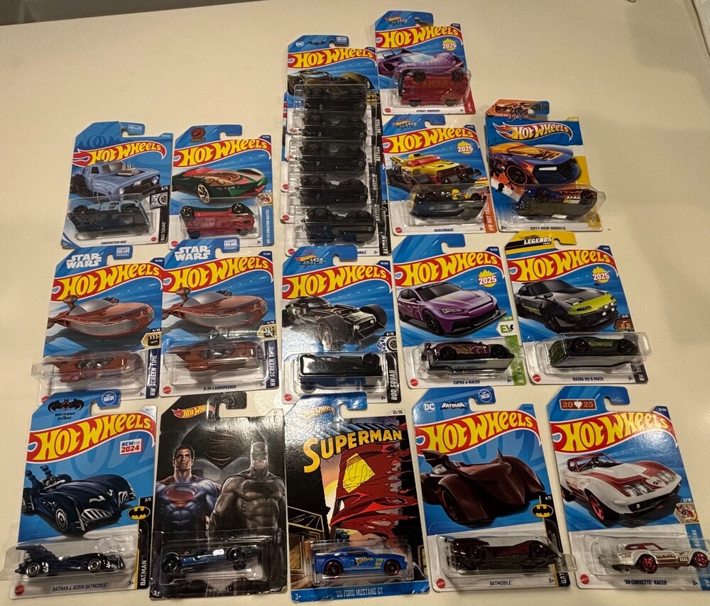 Hot Wheels Bundle of 20 - Including Superman and Multiple Batman's